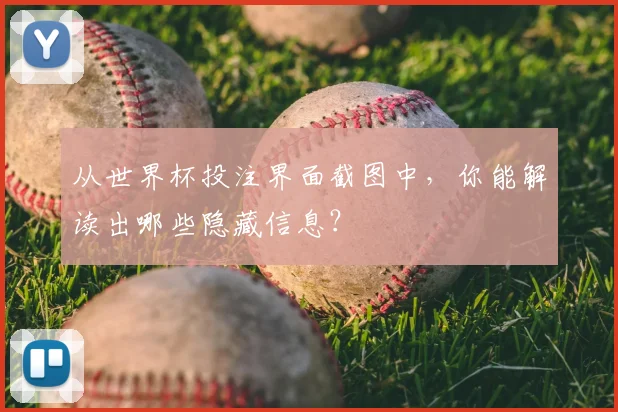 从世界杯投注界面截图中,你能解读出哪些隐藏信息?